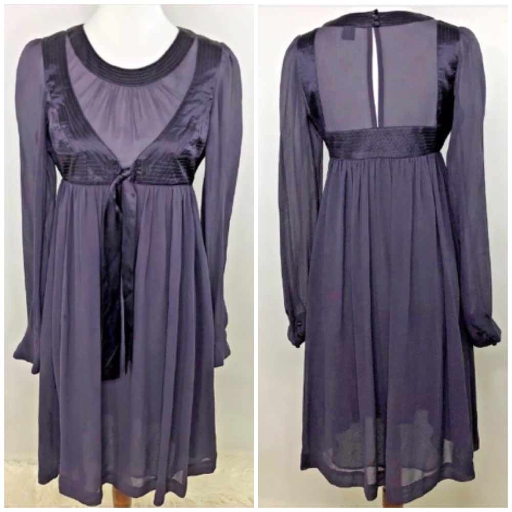 Long Sleeve Dress French Connection Silk Purple